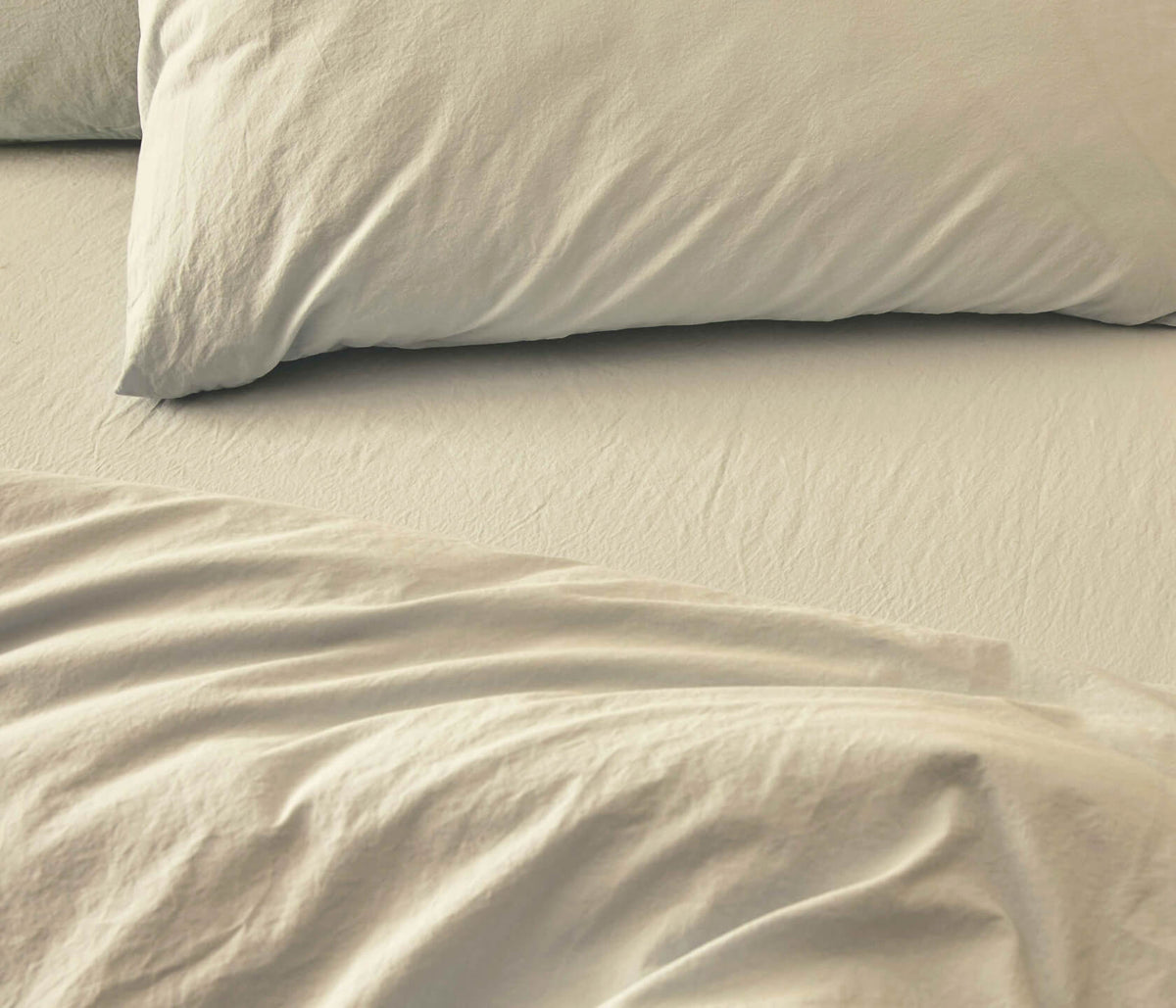 Drap housse en coton lavé