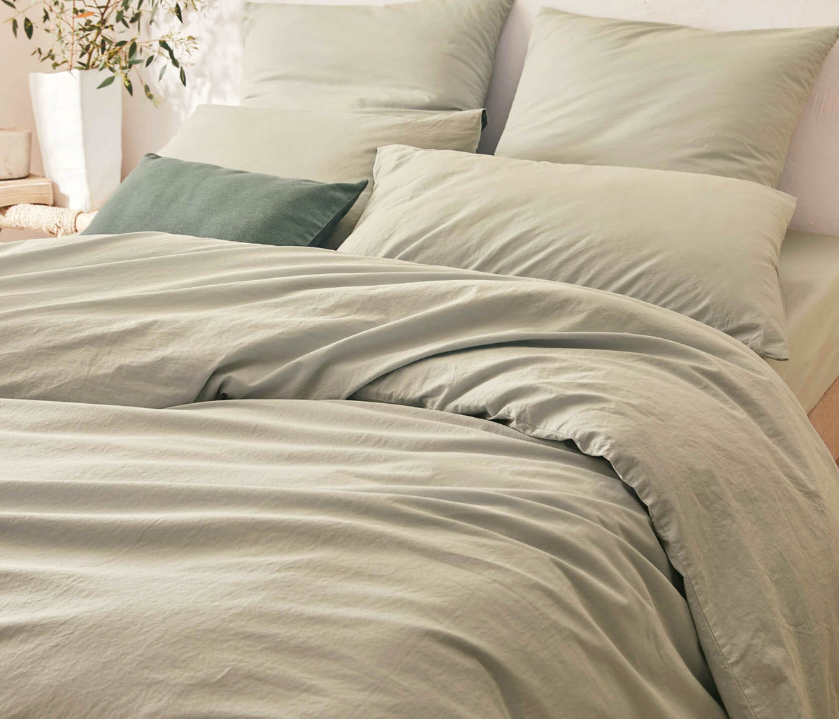 Housse de couette en coton lavé