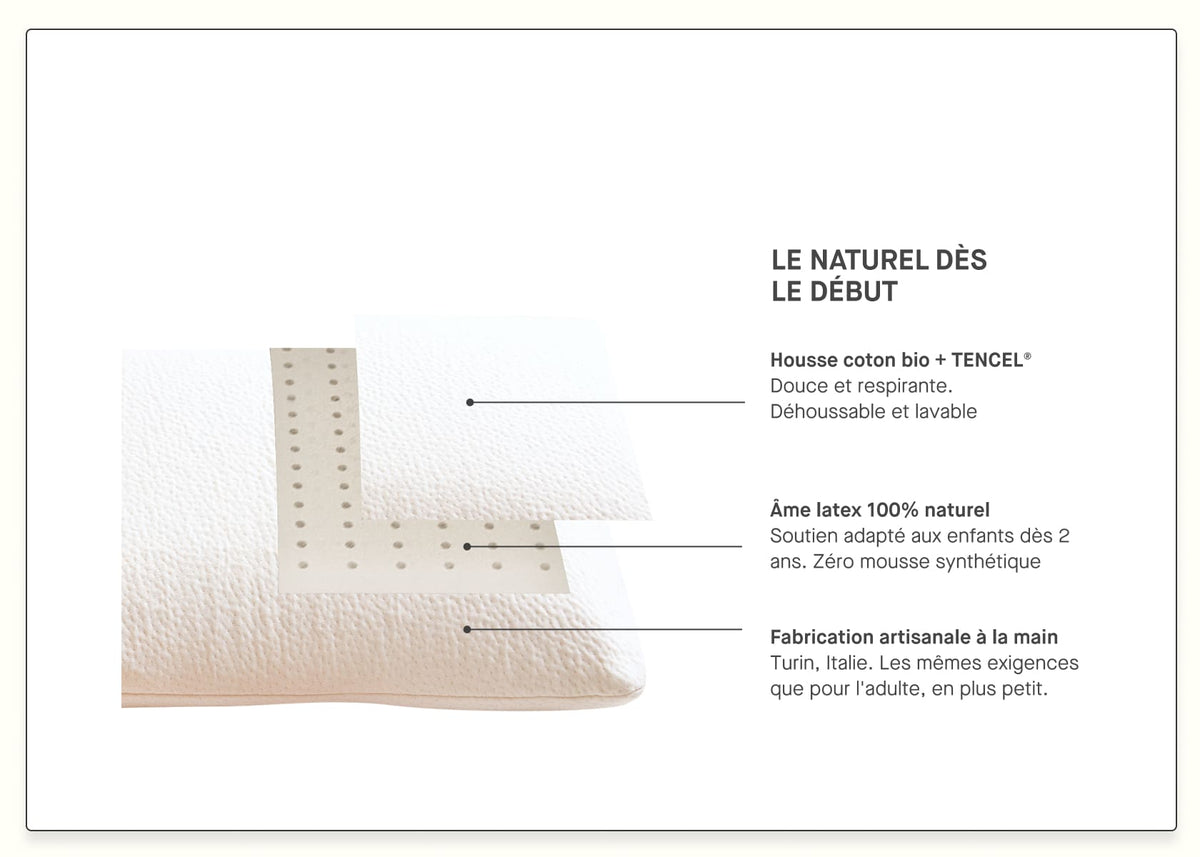 Oreiller enfant en latex naturel